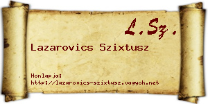 Lazarovics Szixtusz névjegykártya